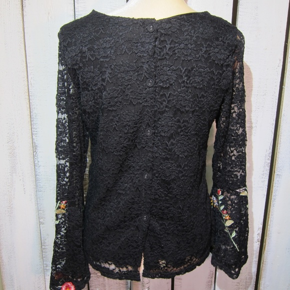 Anthropologie Solitaire Lace Embroidered Top Small - Picture 3 of 8